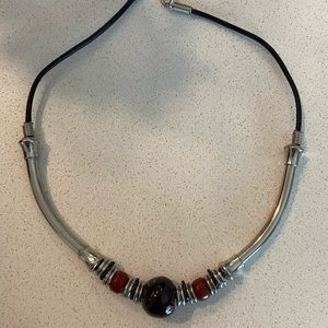 Unique silver and multi stone necklace